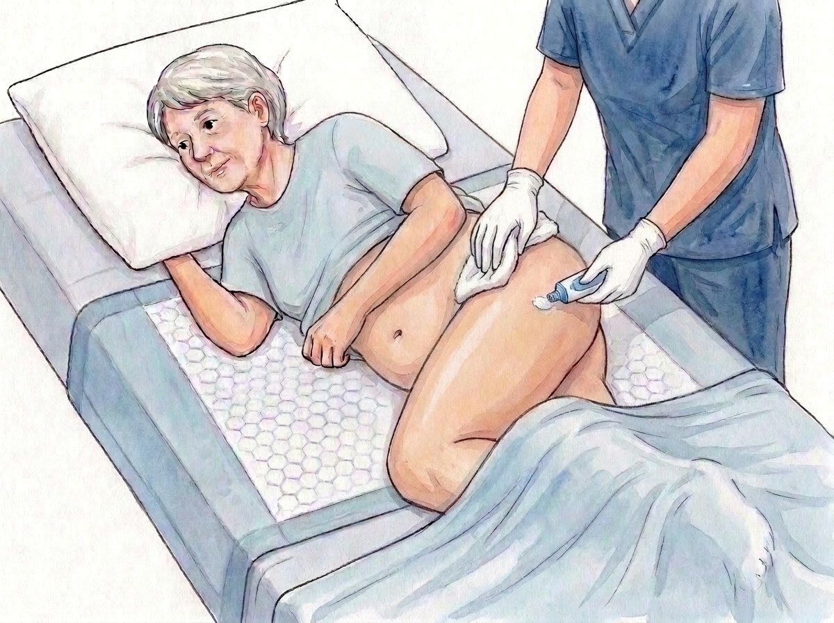 5. Osušte poklepem, naneste tenkou vrstvu ochranného krému